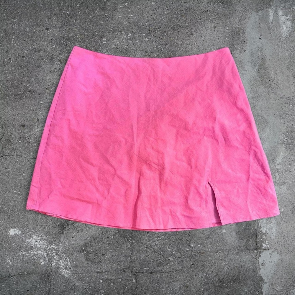 pink mini skirt barbiecore coquette y2k baddie dollette girly slit boutique